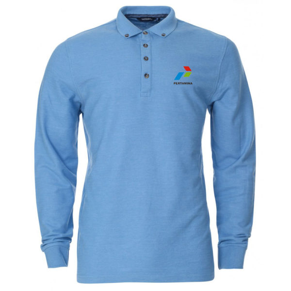 Kaos Olahraga Berkerah Biru - Baju Seragam Olahraga - Konveksi Kaos