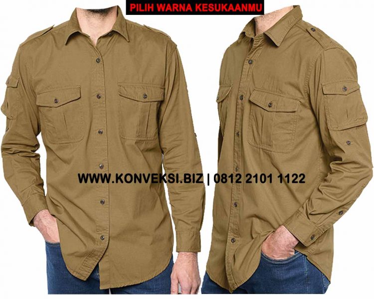 Kemeja Outdoor Katun Lengan Panjang