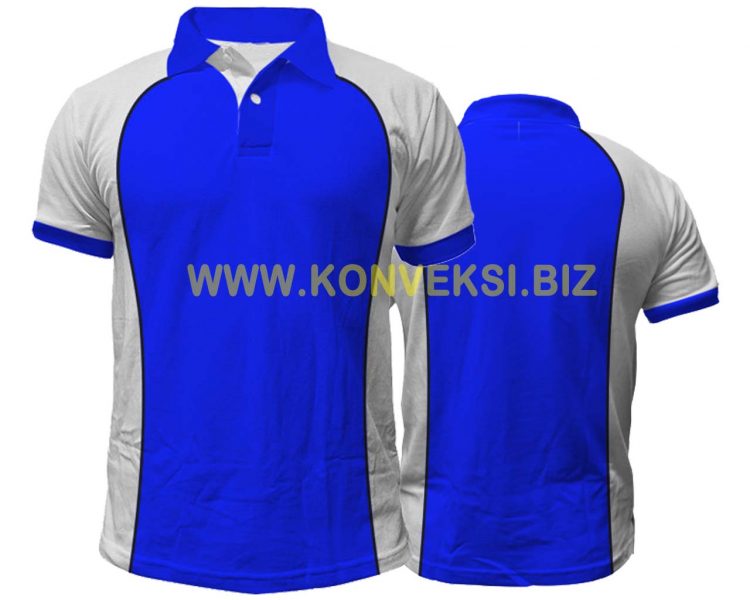 Kaos Kerah Biru Putih