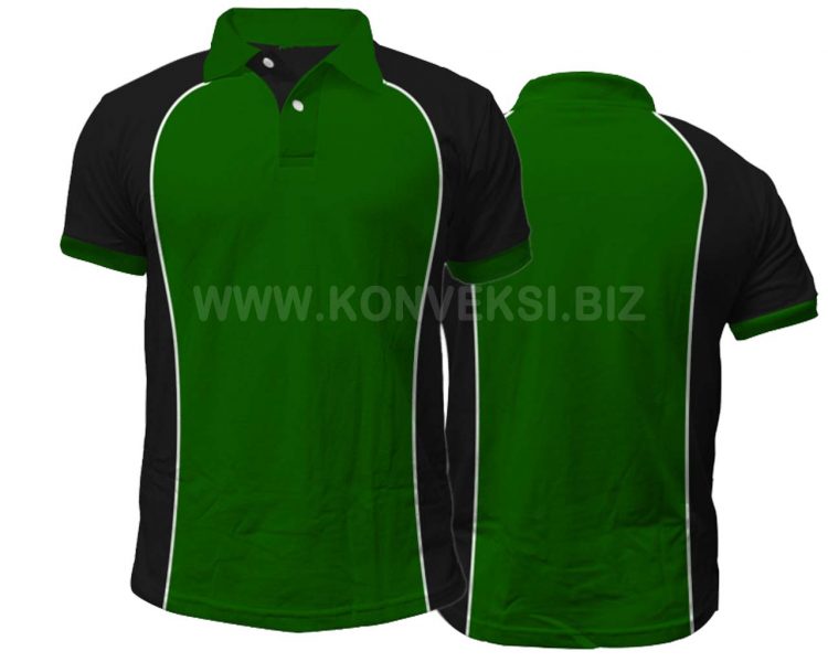 Kaos Kerah Hijau Hitam