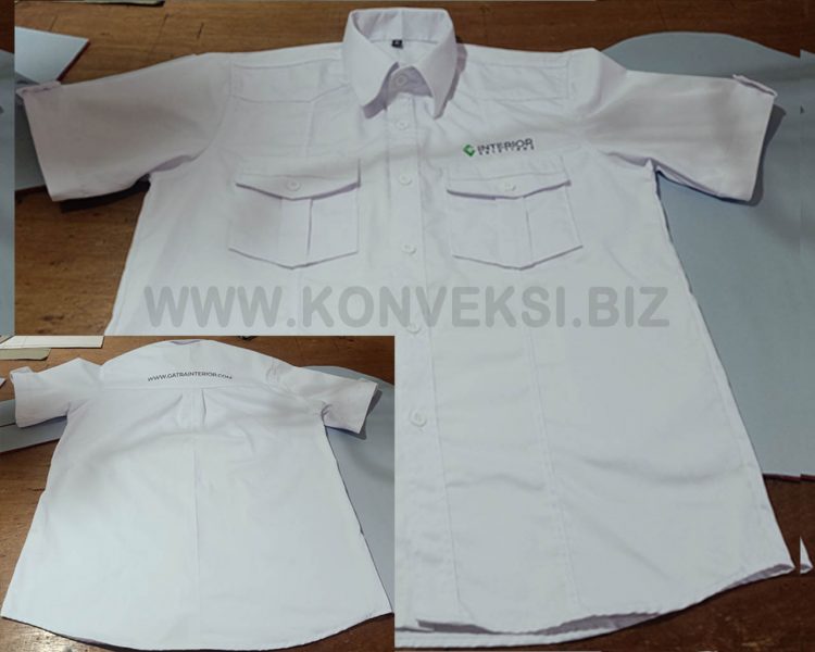 Kemeja Putih Bahan Drill