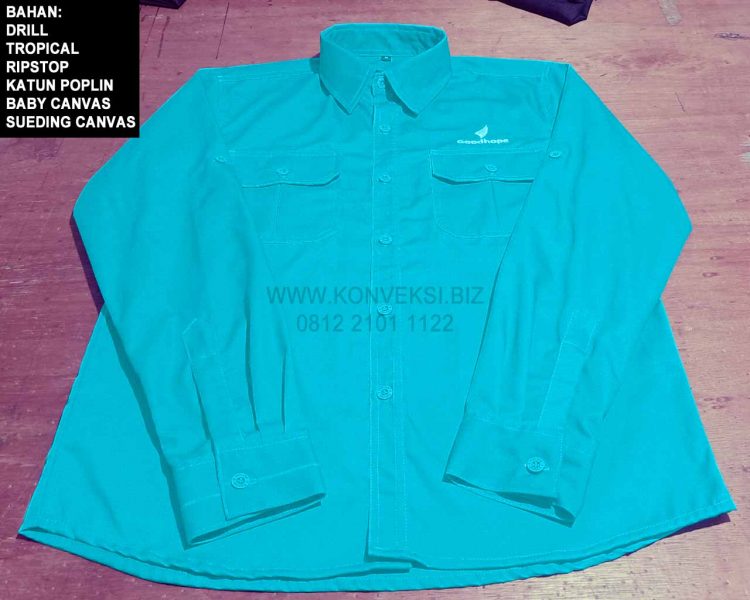 Baju PDH Biru Turkis