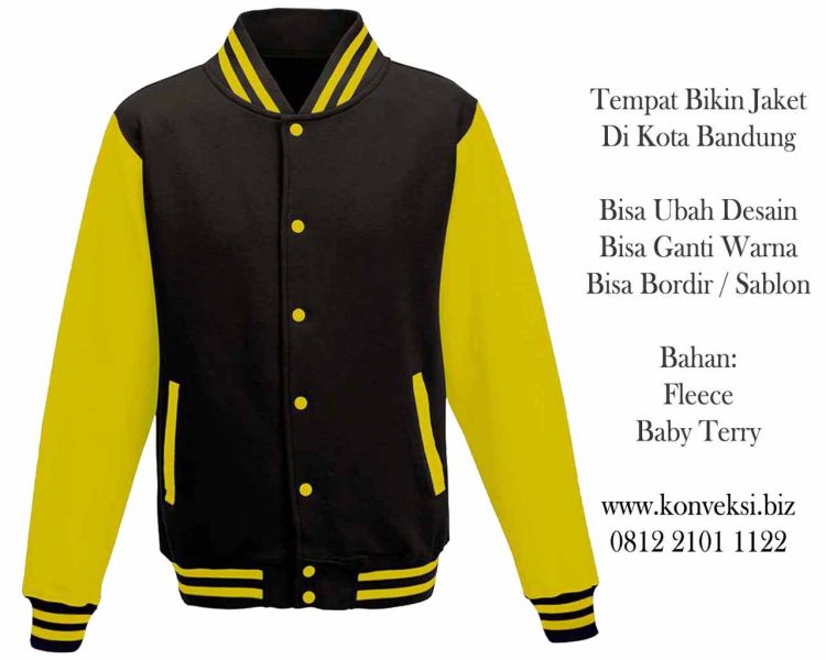 Jaket Varsity Hitam Kuning